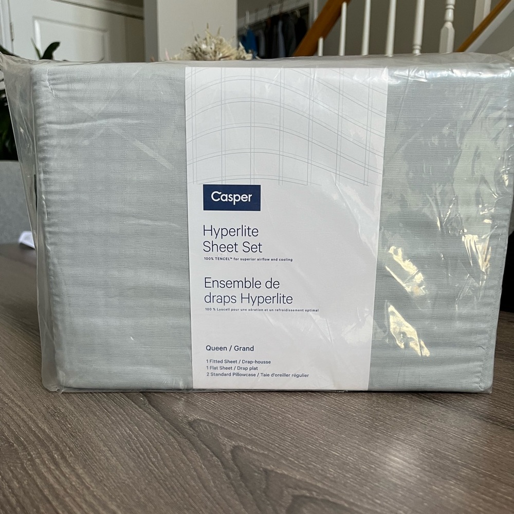 Casper Hyperlite Queen Sheet Set in Fog Blue